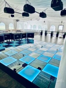 Dance Floor at Estate at Eagle Lake - Infinity LED Dance Floor Blue