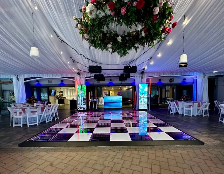 Dance floor at wedding estate